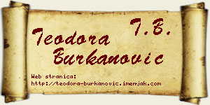 Teodora Burkanović vizit kartica